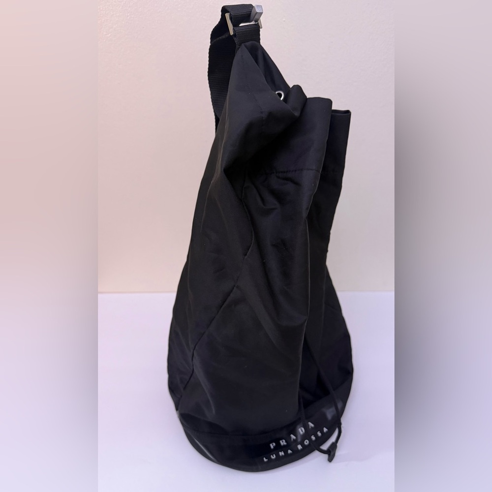 Prada Black Nylon Drawstring Adjustable Strap Bac… - image 3